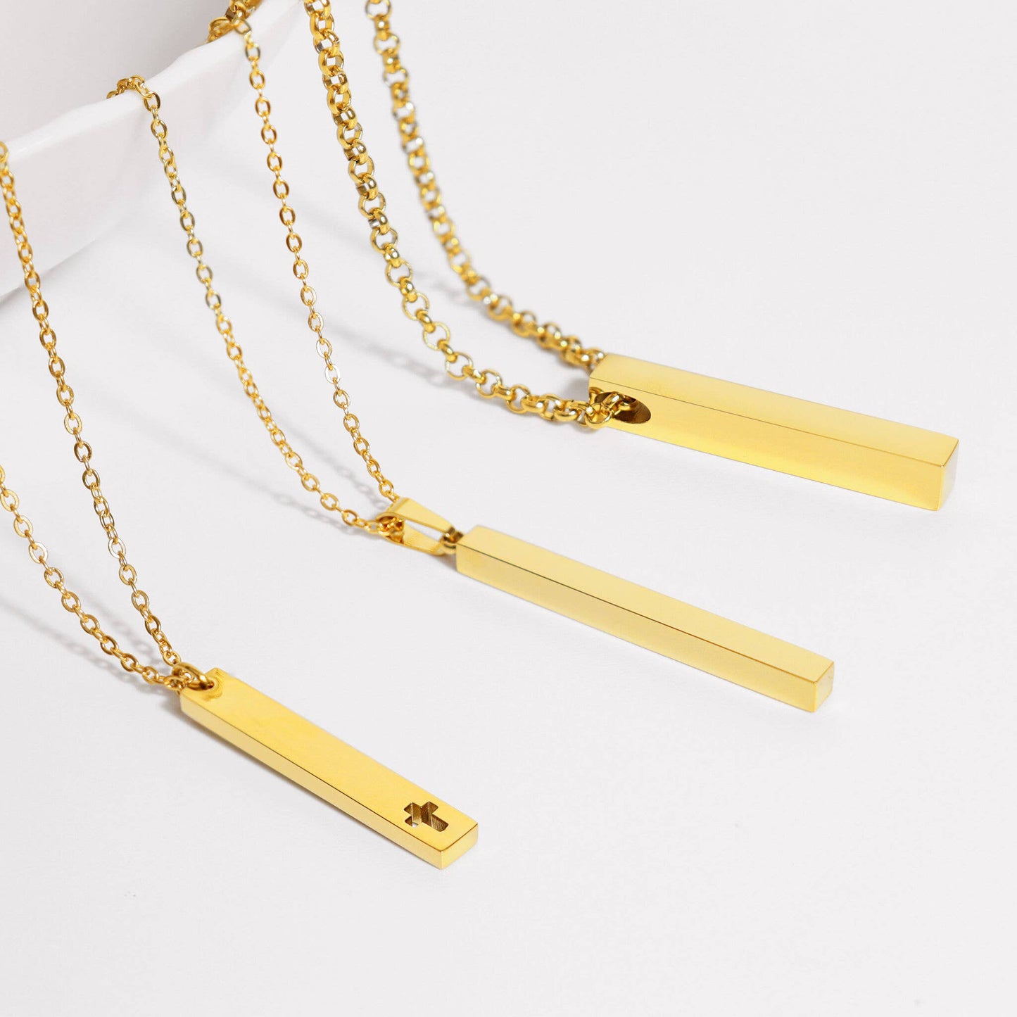 Stainless Steel Cutout Cross Bar Necklace